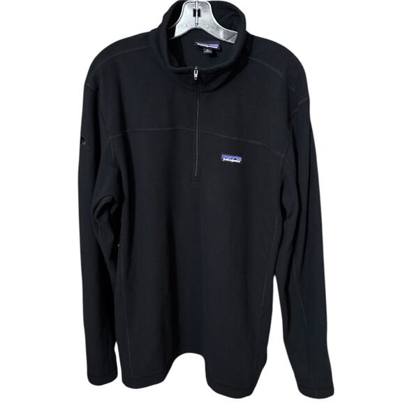 Patagonia Other - Patagonia Mens Sweater XL Black Micro D 1/4 Zip Pullover Fleece Outdoors Logo